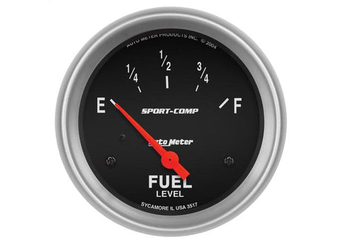 Autometer Sport-Comp 2-5/8in Fuel Level Gauge 0-30 Ohm