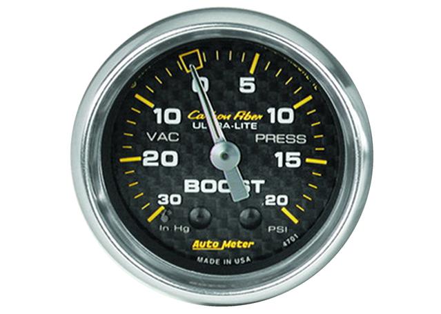 Autometer Carbon Fiber 2-1/16in Boost Vacuum Gauge