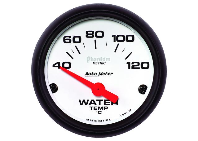 Autometer Phantom 2-1/16in Water Temp Gauge 40-120C Short