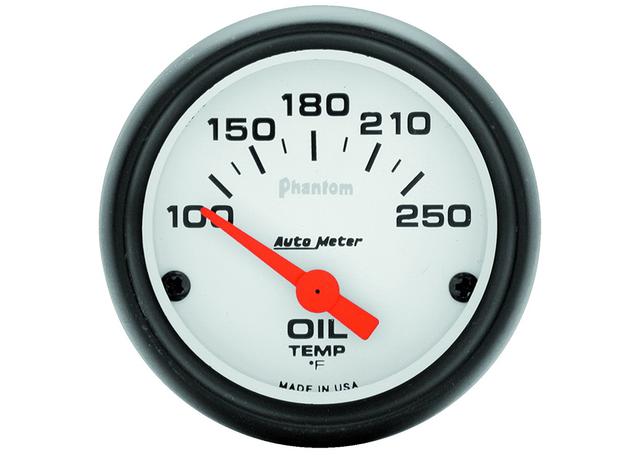 Autometer Phantom 2-1/16in Oil Temp Gauge 100-250F Short
