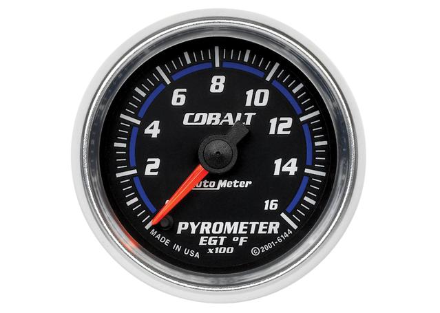 Autometer Cobalt 2-1/16in Pyrometer Gauge 0-1600F Full