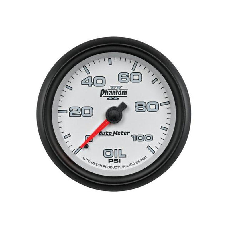 Autometer Phantom II 2-5/8in Oil Pressure Gauge 0-100PSI