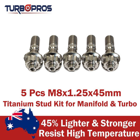 Manifold & Turbo 5 Pcs M8X1.25X45Mm Titanium Stud Kit