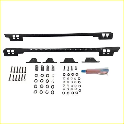 Black metal roof rack with mounting brackets and hardware kit for backbone roof rail steel fit for holden colorado rg series dual cab