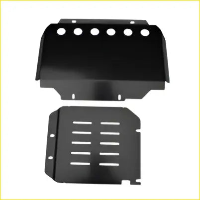Black metal bash plate with circular and slotted cutouts for mazda bt-50 2012-2020 underbody protection