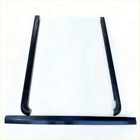 Black rubber door weather stripping seals from bedside rail covers 3 piece set for mitsubishi triton 2024 textured black