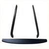 Black plastic bedside rail covers 3 piece set for nissan navara 2021+ with matte textured finish shown from back side