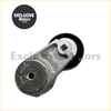 Silver metallic belt tensioner assembly with black rubber pulley and engraved markings for jeep grand cherokee 3.6l