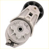 Silver metallic belt tensioner with black rubber pulley and molded plastic for cummins 3.9l 5.9l engines