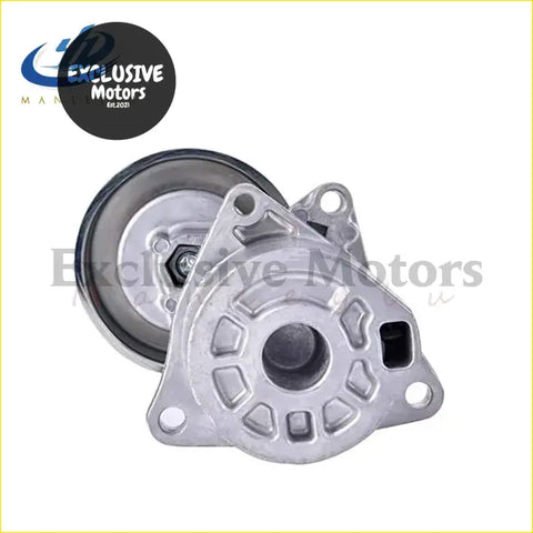 Silver metallic automotive idler pulley with black rubber belt groove and bracket for nissan murano and x-trail belt tensioner