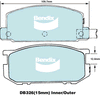 Bendix General CT Brake Pad Set Front DB326 GCT
