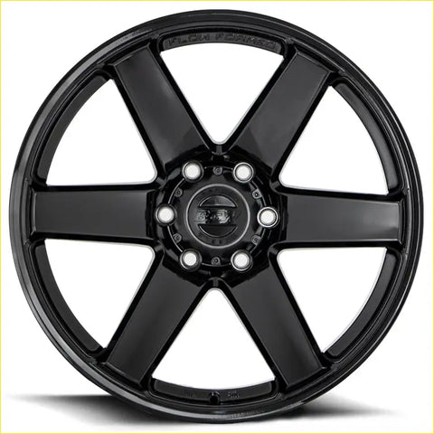 Black matte finished bgw beast alloy wheel with five spoke design and flow formed branding on rim gloss black 20x9.5
