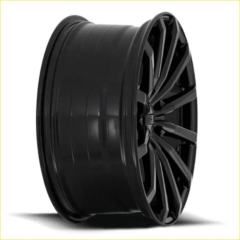 Bgw blast gloss black alloy wheel with black matte finish multi-spoke design and center cap logo