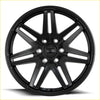 Black matte finished bgw capone alloy wheel with sleek multi spoke design and silver lug nuts