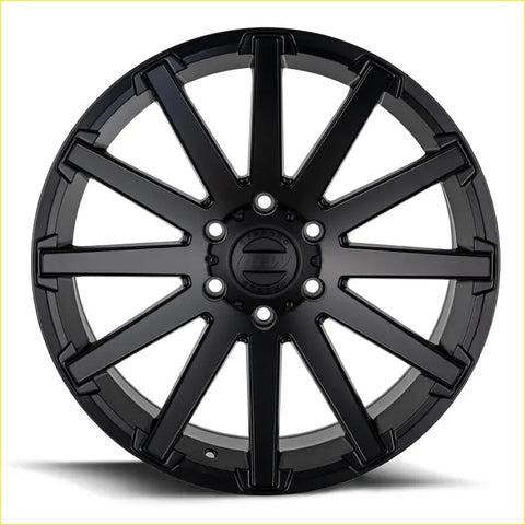 Black matte finished bgw cruze alloy wheel with bold multi spoke design and voss logo center cap