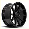 Black matte finished bgw dominator alloy wheel with multi spoke design and center cap bearing scw logo
