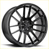 Gloss black bgw shadow alloy wheel with multi spoke design and vossen logo center cap