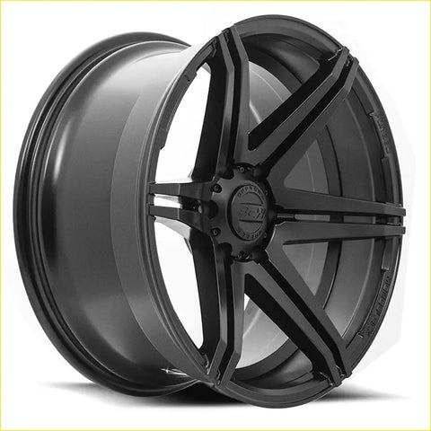 Bgw tempest matt black alloy wheel with black matte finish five-spoke design and bcw branded center cap