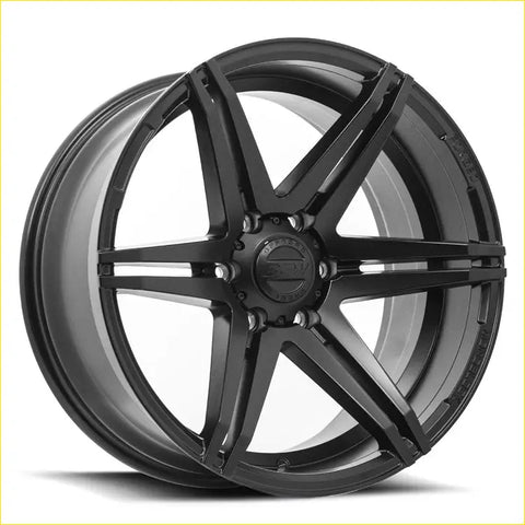 Black matte finished bgw tempest alloy wheel with five spoke design and bbs logo center cap