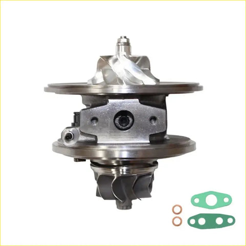 Silver metallic billet turbo cartridge with turbine housing compressor wheel and green gaskets for mitsubishi challenger 4d56