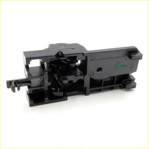 Black plastic door latch mechanism with spring and metal parts for toyota hilux sr5 2004-2013 back side view