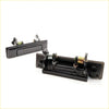 Black plastic door handle for toyota hilux ute 1984-1988 showing back with spring mechanism and mounting hardware
