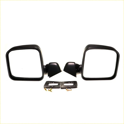 Black door mirror for toyota hilux 1997-2005 with matte finish rectangular side view and integrated mounting brackets