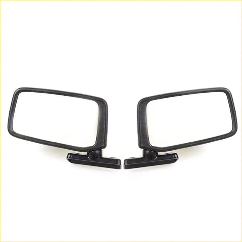 Black door mirror set 3-3/8x6 with matte finish and sturdy mounting brackets for Nissan Datsun 720 ute 1980-1986