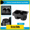 Black front centre console bottle cup holder in plastic with two circular drink slots suitable for nissan cars
