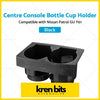 Black front centre console bottle cup holder made of plastic designed for nissan patrol gu y61 vehicles