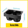 Black plastic front centre console bottle cup holder for nissan with dual textured molded cup inserts