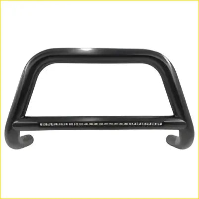 Black metal front nudge bumper guard with curved ends and textured lower bar fit for mitsubishi triton mn ml 2006-2014