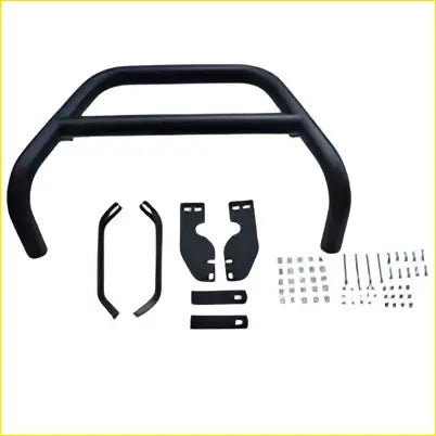 Black metal front bumper guard kit with mounting brackets and hardware for nissan navara np300 2015-2024