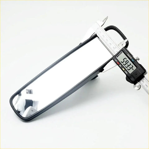 Black rear view mirror for nissan navara d40 king cab 2005-2015 with black rectangular side mirror and digital caliper on it