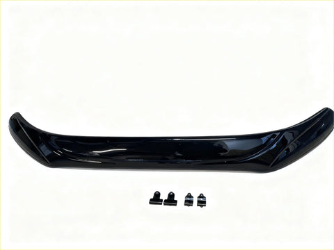 Black glossy plastic front bumper spoiler with four black mounting clips for bonnet guard protector ford ranger px2 px3 2016-2021