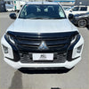 White mitsubishi triton with a black bonnet guard protector stone guard for 2019-2023 models