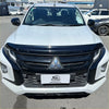 White mitsubishi triton pickup with black grille and bumper featuring bonnet guard protector stone guard 2019-2023