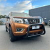 Bronze nissan navara np300 with black metal bonnet guard protector stone guard 2015-2020 oem front view