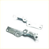 Silver metal bonnet hinge set with matte finish and multiple mounting holes for mitsubishi triton strada l200 2005-2015