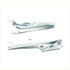 Silver-toned bonnet hinge set for mitsubishi triton strada l200 2005-2015 with polished finish and mounting holes