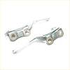 Silver metal bonnet hinge x2 for Toyota Hilux 1997-2005 with brass-colored bushings brake lever assemblies
