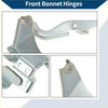 Silver-colored metal front bonnet hinges with sturdy industrial design for toyota tacoma 2015-2022 front bonnet bracket