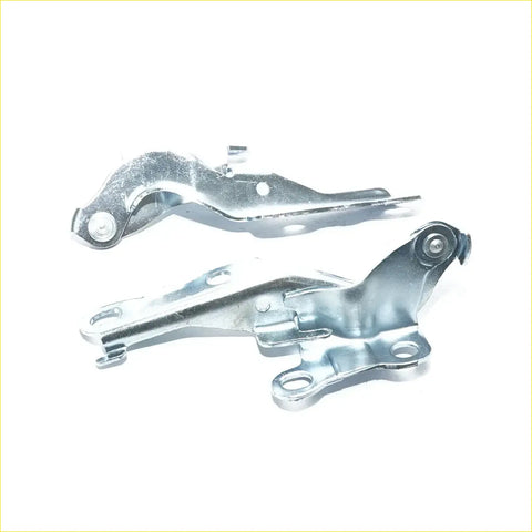Silver metal bonnet hinges set for toyota hilux 2005-2015 with polished finish and visible mounting holes