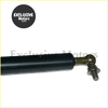 Black cylindrical gas strut with brass ball joint and threaded rod end for bonnet hood lift on toyota land cruiser lc80