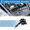 Black plastic bonnet latch assembly with spring mechanism and mounting brackets for toyota rav4 2013 2018