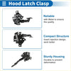 Black metal bonnet latch assembly clasp with compact sturdy design for toyota rav4 2013-2018 replacement part