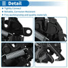 Black metal bonnet latch assembly with silver coil spring for Toyota Scion TC 2011-2013 shown from back side