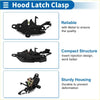 Black metal bonnet latch assembly for toyota tacoma 1995-2000 with compact sturdy design