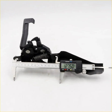 Black plastic bonnet latch lock with integrated spring and metal parts for Toyota Hilux Revo 2015-2017 back view