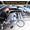 Black fuel sender unit cable with rectangular connector and coiled wire for bonnet latch release on toyota tundra sequoia